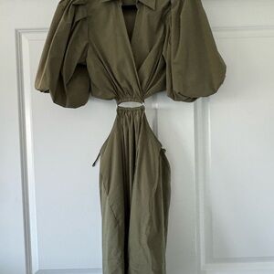 NWOT - Jonathan Simkhai Green Cut Out Dress